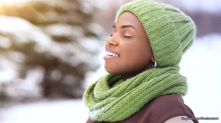 expert dermatologist geria woman in snow