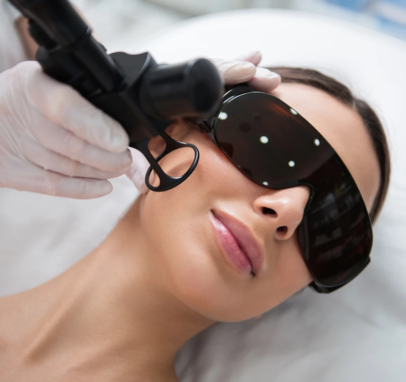 Woman recieving laser treatment