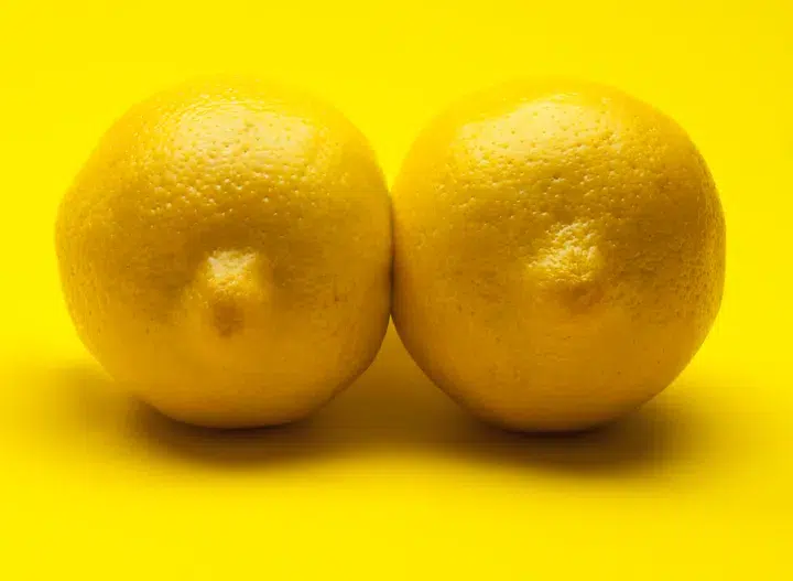 lemons side by side representing hard nipples